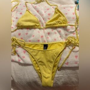 yellow triangl bikini